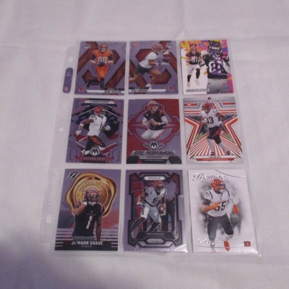 (9) Football Cards Mixed Lot CINCINNATI BENGALS - Picture 1 of 2